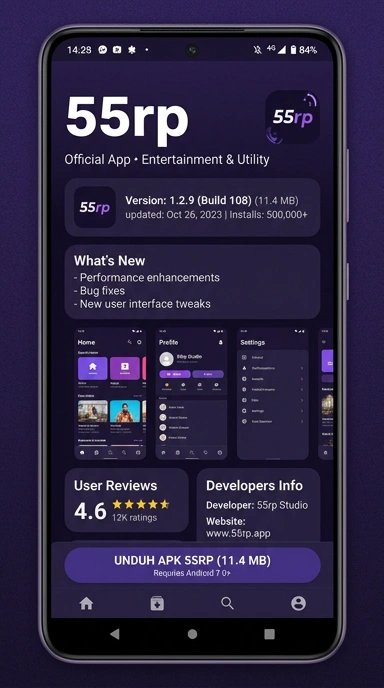 Tampilan halaman APK 55rp