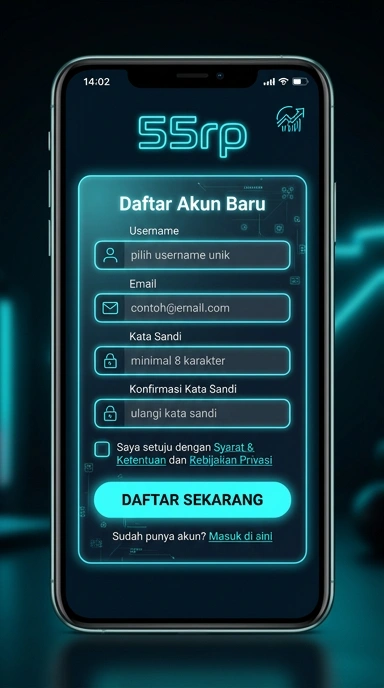Tampilan halaman daftar 55rp
