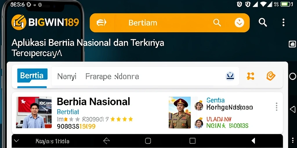 Tampilan antarmuka aplikasi BIGWIN189 yang sederhana dan informatif.