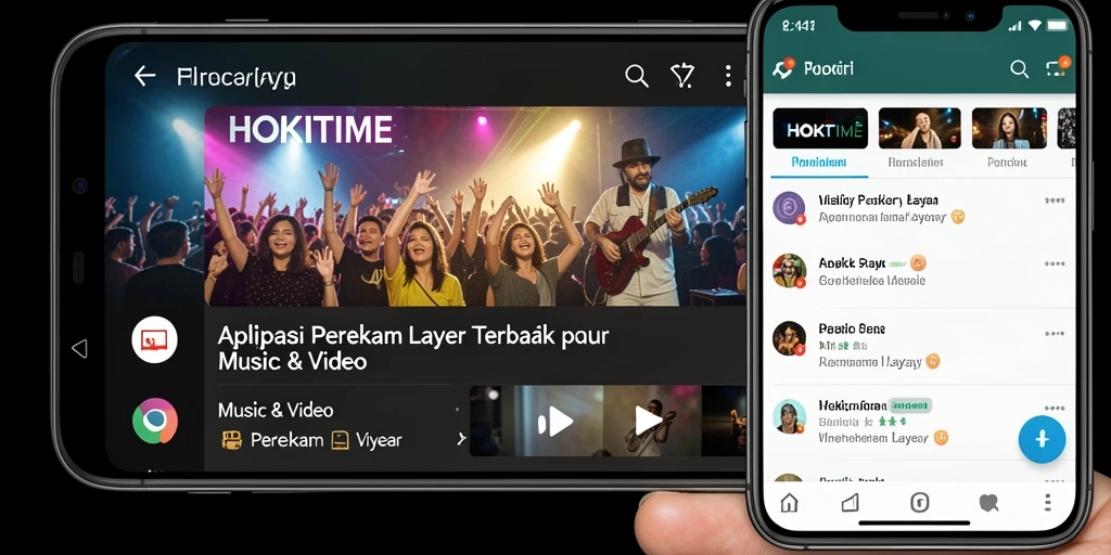 Tampilan antarmuka aplikasi HOKITIME saat merekam layar.