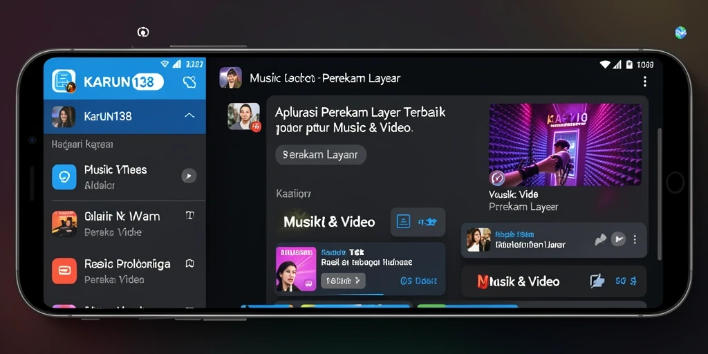 Tampilan antarmuka utama aplikasi perekam layar KARUN138.