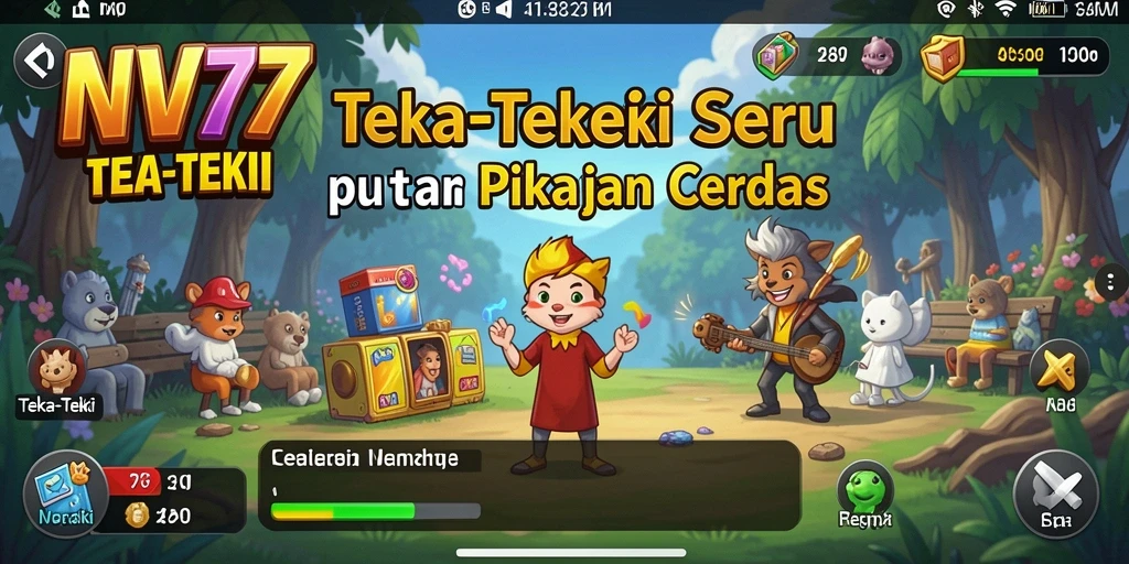 Tampilan antarmuka NV77 menampilkan teka-teki yang menarik dan interaktif.