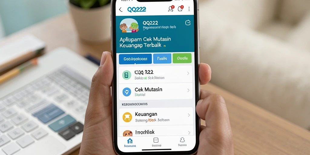Antarmuka pengguna utama aplikasi Cek Mutasi QQ222 yang simpel dan informatif.